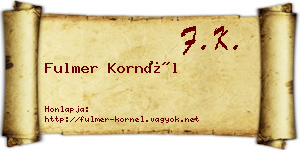 Fulmer Kornél névjegykártya