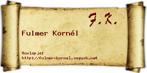 Fulmer Kornél névjegykártya