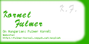 kornel fulmer business card
