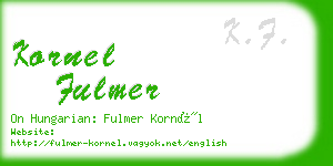 kornel fulmer business card